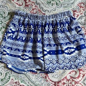 Blue and white shorts